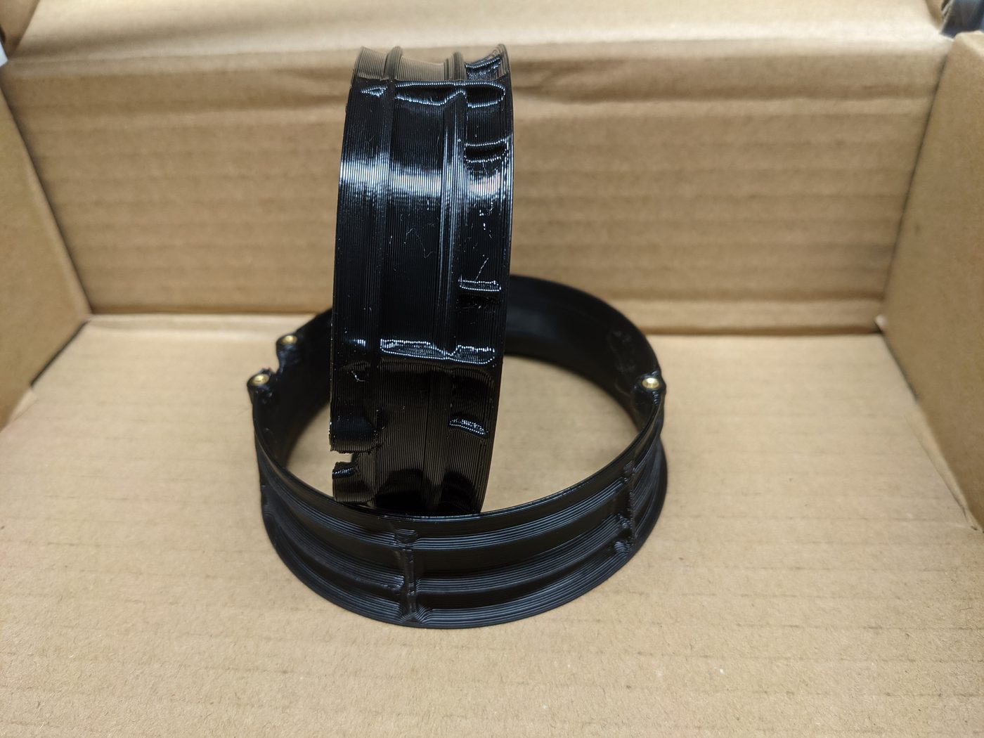 Stacked 3D-printed drone fan duct rings