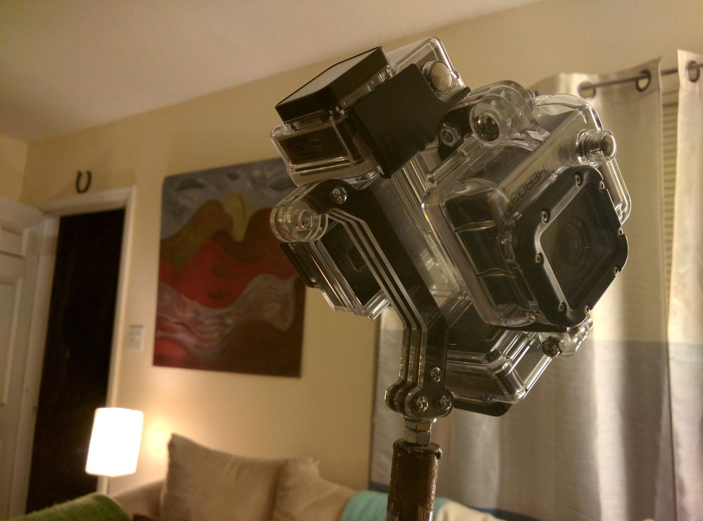GoPro 360 cube on a monopod