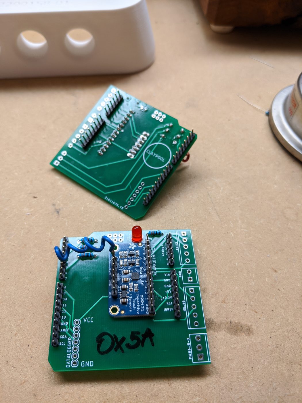 Custom PCB with MPR121 capacitive touch breakout